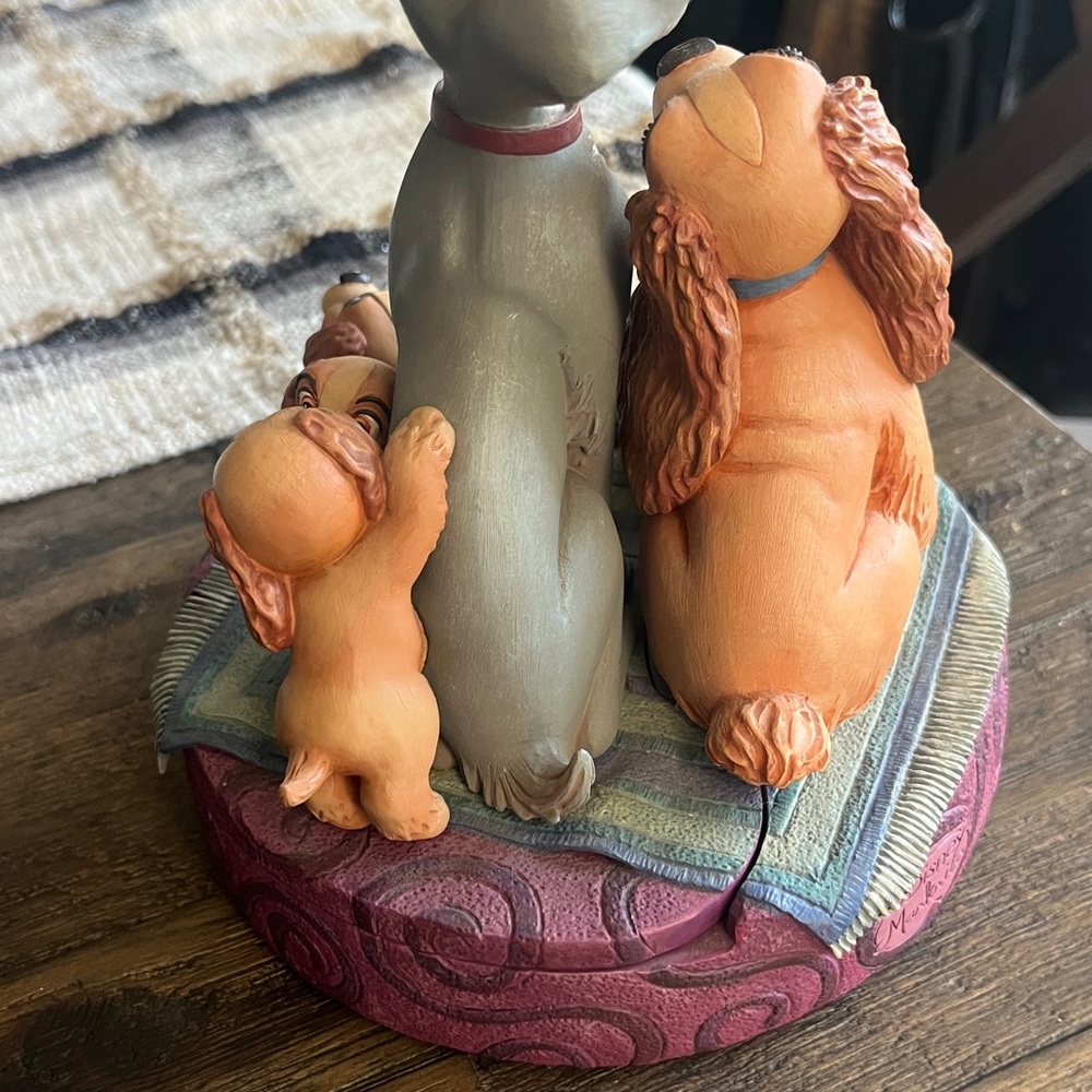 Disney Markrita Lady & The Tramp Figurine Rare VTG Disney Gallery Trinke-Box - Picture 13 of 17